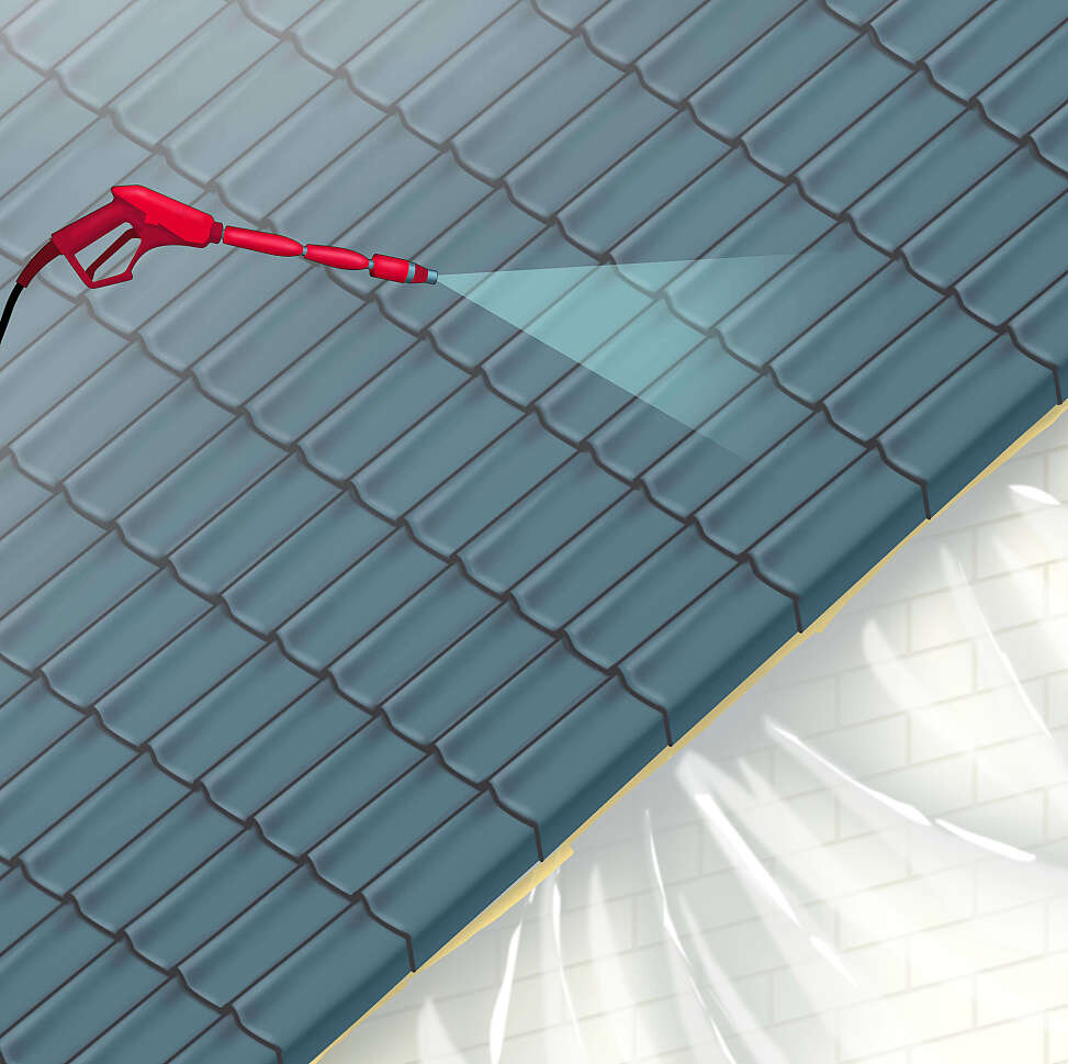 FASE 3: beschermlaag - leien dak ontmossen